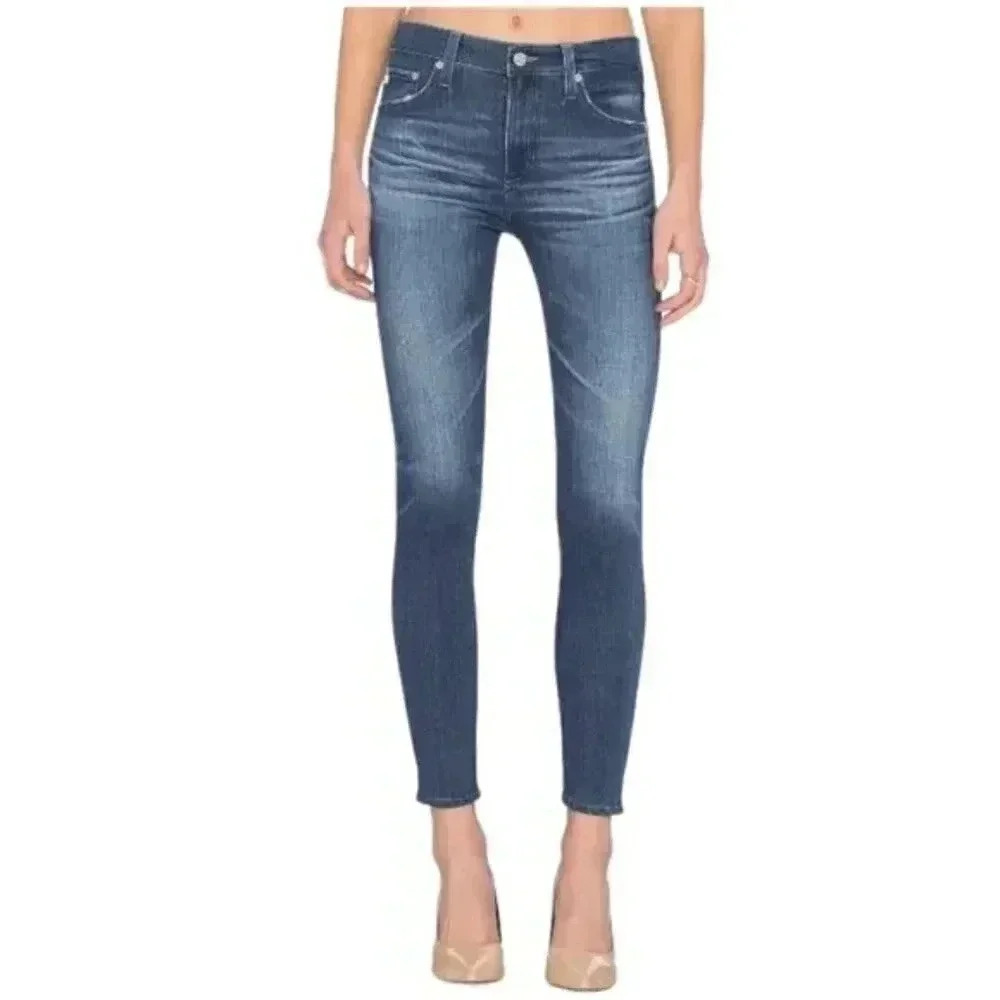AG Adriano Goldschmied The Farrah  Skinny Crop High Rise Blue Size 27